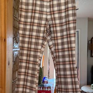 Jules & Leopold Checkered Trousers in Brown and Cream